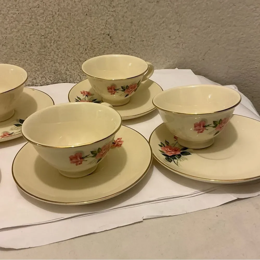 Taylor Smith Taylor Summer Rose tea cup and saucers set of 5